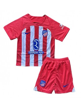 Atletico Madrid Replika Hemmakläder Barn 2023-24 Kortärmad (+ byxor)